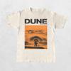 White Orange Desert Sandworm Silhouette Graphic Tee Big Bold Scifi Novel Header Chest Oversized Street Tops
