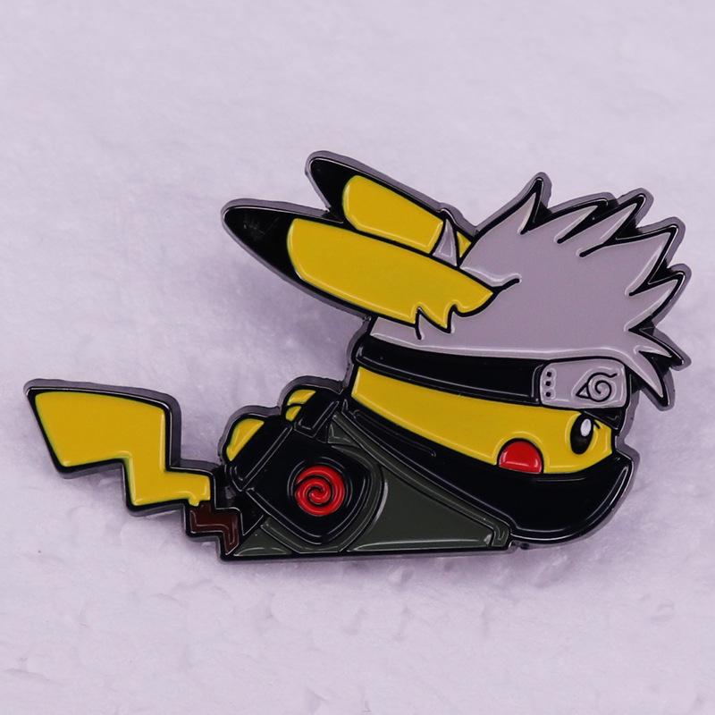 Naruto & Pokémon Kakashi Anime Brooch Badge Gift чёрный