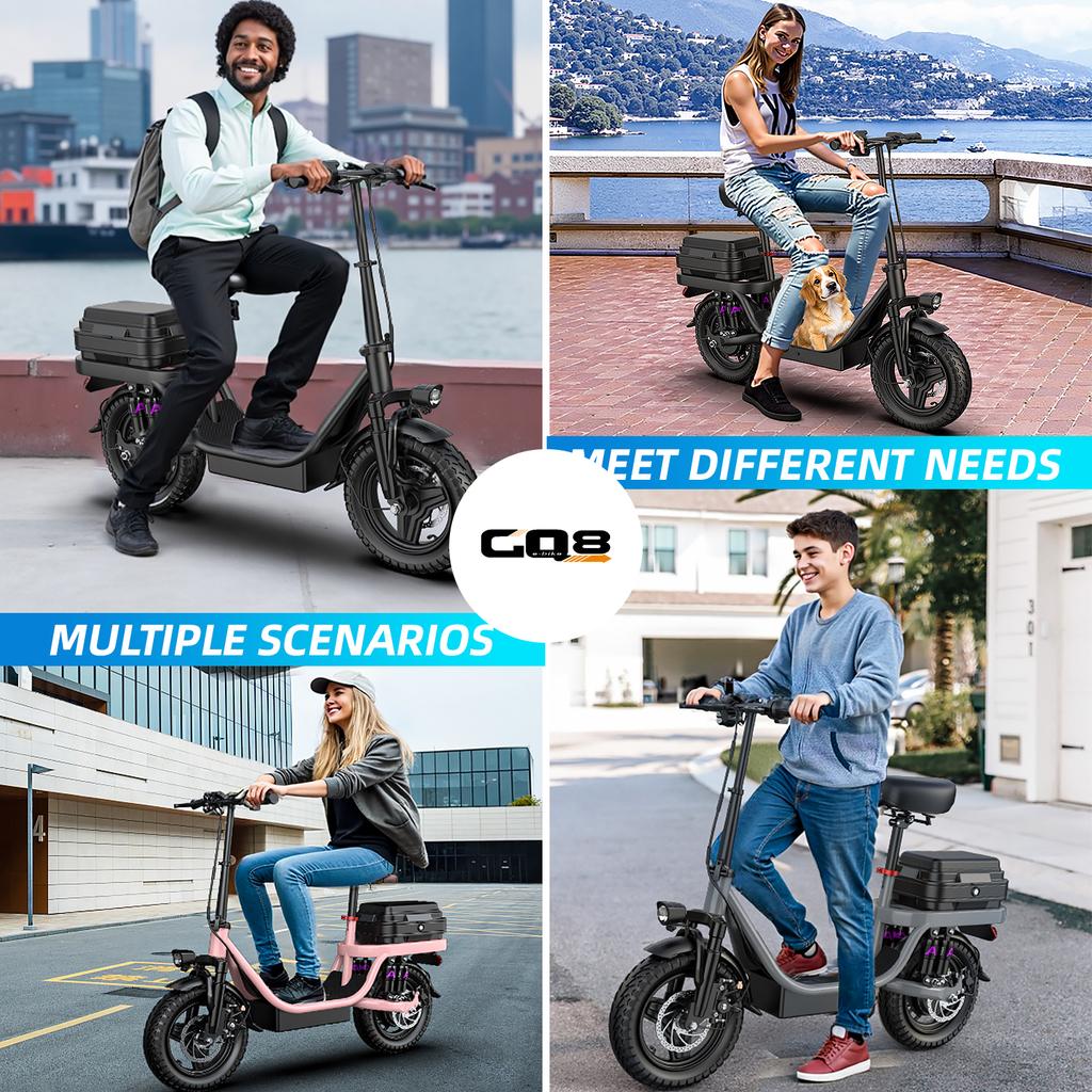 TOOFLY-GQ8 Foldable Electric Bicycle 250W Motor 48V15AH Lithium Battery Adult Electric Bike 14-inch Tire Urban Commuter E-bike