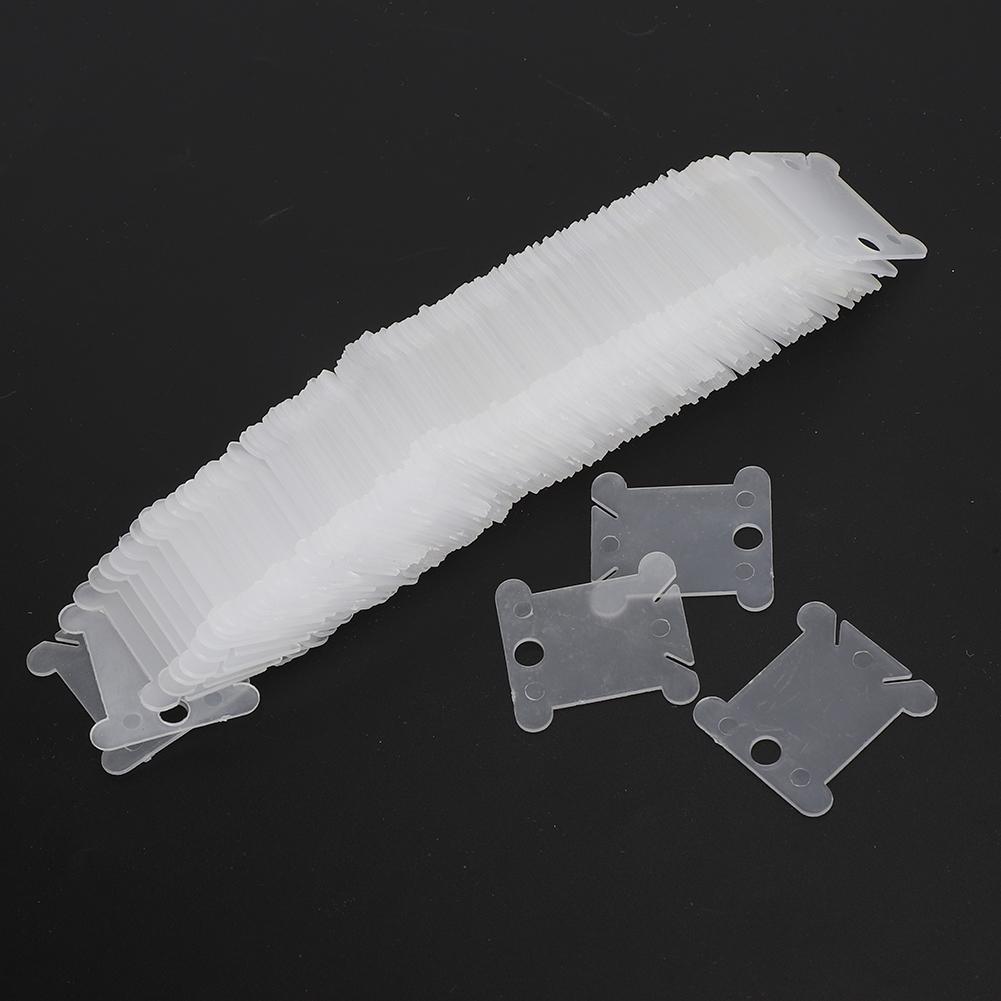 100Pcs Cross Stitch Winding Board Plastic Thread Winder Plate DIY Sewing Accessories