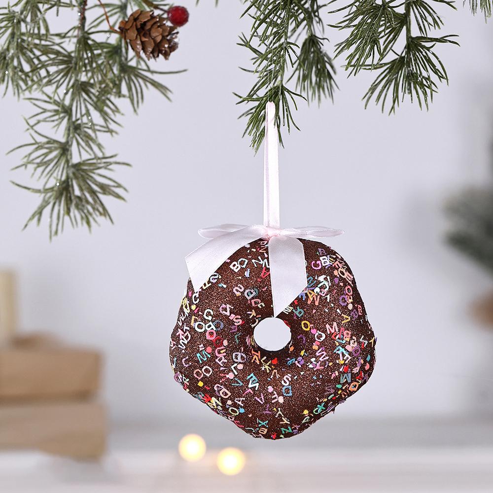 Macaron Ice Cream Cake Donut Pendant Christmas Tree Hanging Decoration Kids New Year Gifts Home Party Supplies