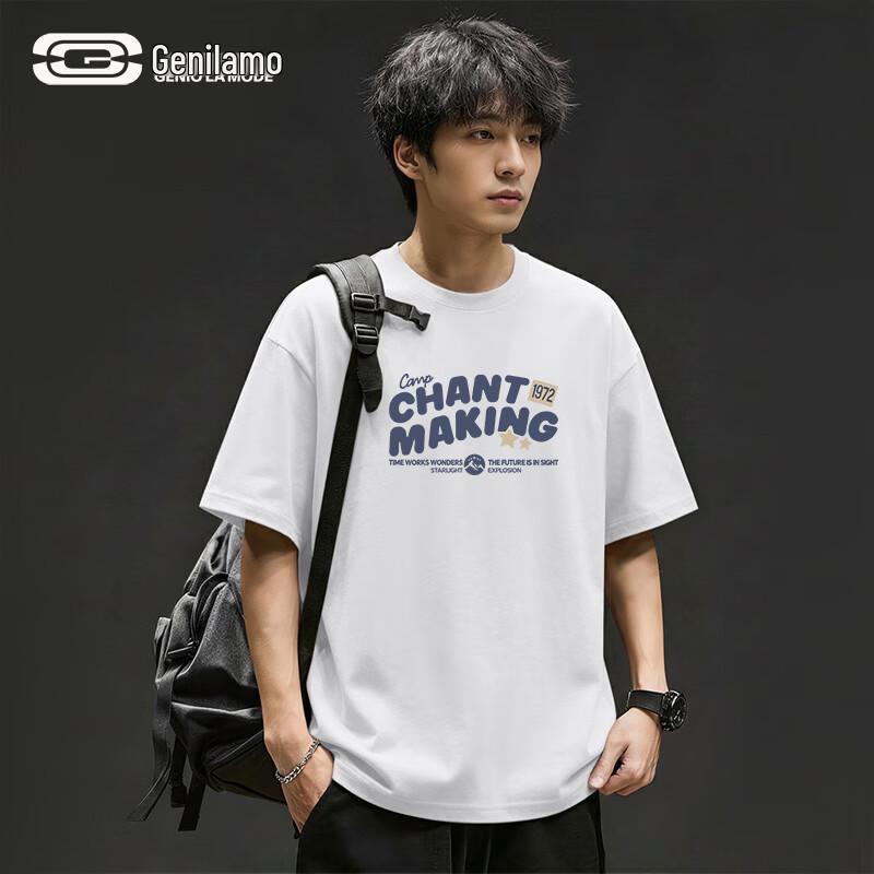 

GENIOLAMODE Men s Letter Print Short Sleeve T-Shirt 3XL