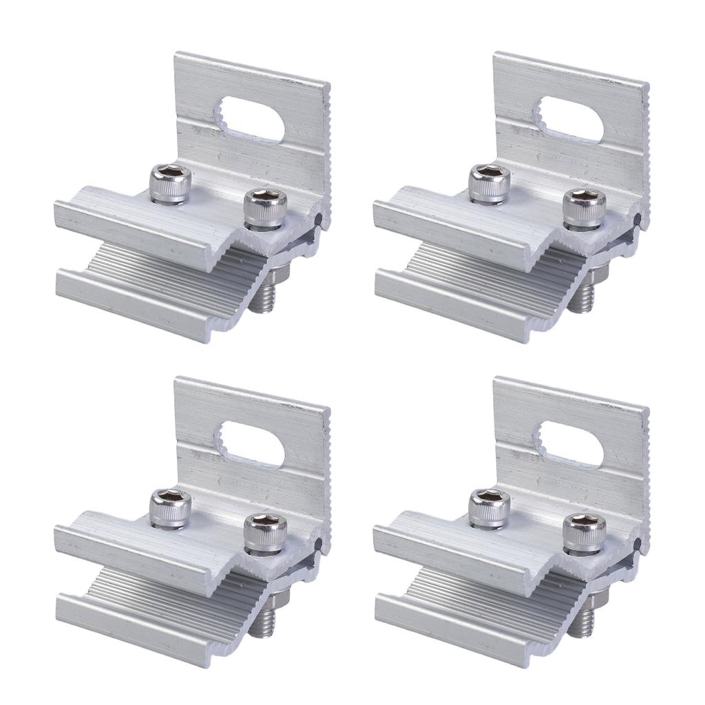 4pcs Solar Panel Mounting Clamps High Efficiency Clamps Corrosion Resistant Easy Installation Clamps for Roof Ground Use