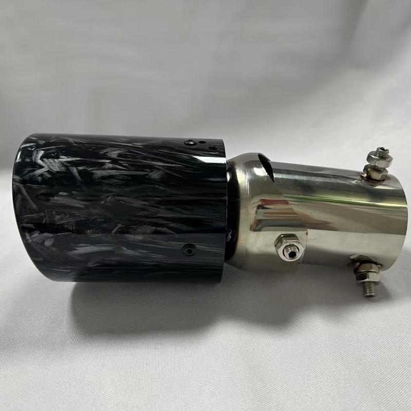 Car modification forged pattern tailpipe 63-89mm stainless steel tailpipe adjustable elbow ABS plastic shell tailpipe