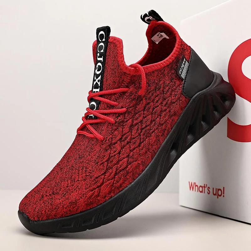 Fashion Men Casual Shoes Breathable Sneakers Flats Mens Walking Shoes Athletic Jogging Running Mesh Lightweight Sport Shoes