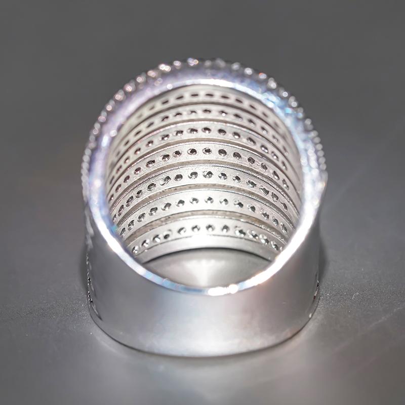 Xiaomi Huitan Gorgeous Women Wide Ring Fashion Party Full Sparkling Cubic Zirconia Luxury Accessories Silver Color Fancy Lady Jewelry