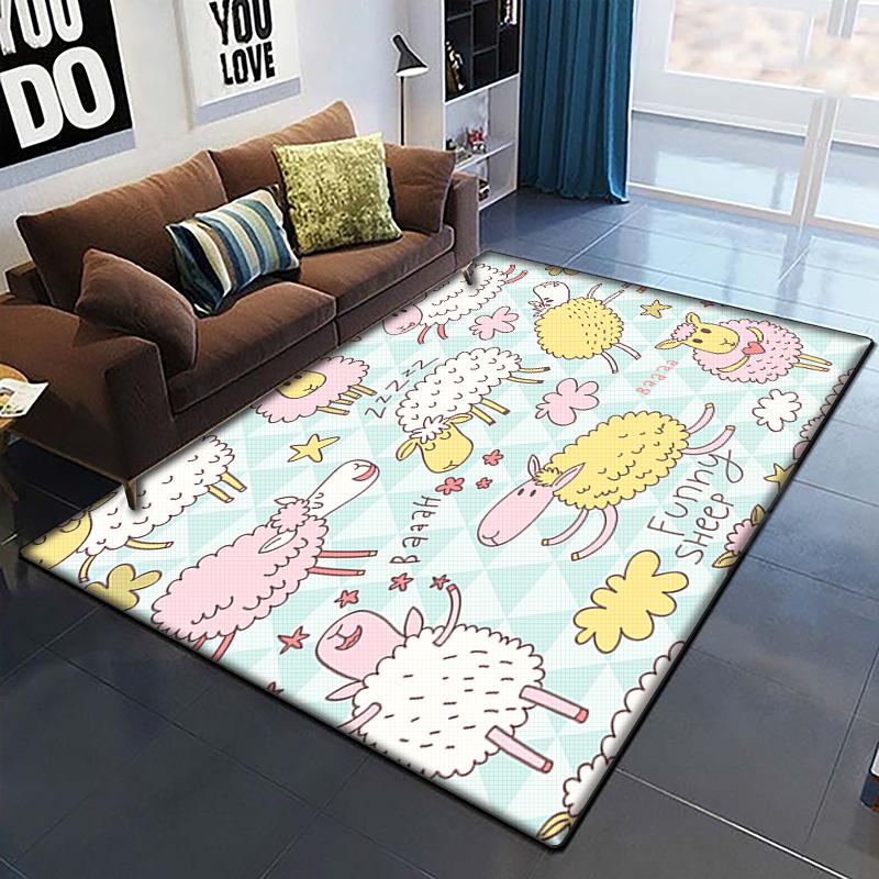 Desen animat anime frumos pictură covor pentru camera de zi Covor zonă mare Covor negru moale Covorașe de decorare a casei Covoare Boho Picnic