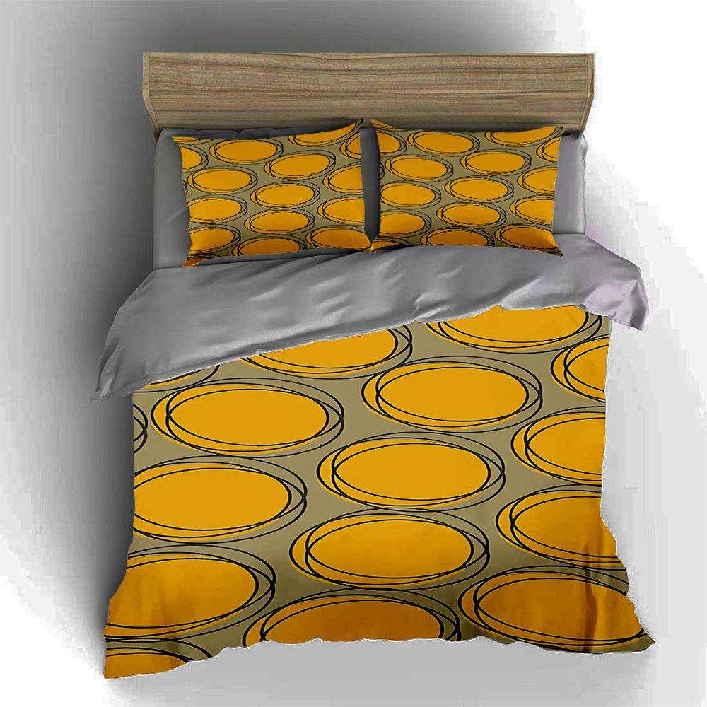 Yellow Concentric Circles. Bedding Duvet Cover Sets Duvet Covers Pillowcases Gifts (1 * Duvet Cover 2 * Pillowcases, Without Duvet Insert)