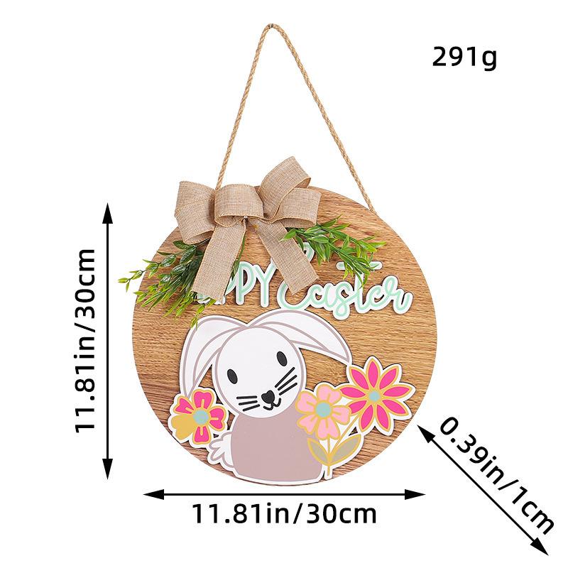 

Пасхальный деревянный венок пасхальный кролик декоративный кулон наружная дверь патио подвеска X2-26 Easter Bunny Wooden Card Wreath