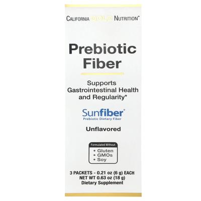 Fibra Prebiotica, 3 Confezioni, 0,21 oz (6 g) Ogni