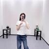 26 Early Spring High-Quality Underwire Short-Sleeve Triangle Logo Slimming Cotton T-Shirt - White Trendy Brand
