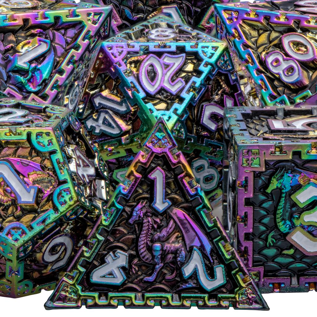 Dnd Metal Dice Set Dungeon And Dragon Rpg Dice Polyhedral D&D Dice For Rpg D+D Rolling Game Dice D And D Dice D20 D12 D10 D8 D6