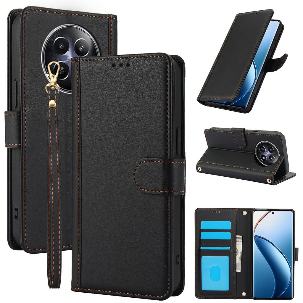 SY-003 Für Realme C65 5G/12 5G/12x 5G Hülle PU Leder Ständer Ansicht Handy Brieftasche Abdeckung mit Handschlaufe