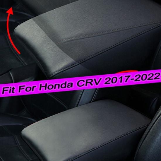Best Center Armpad Lid Armrest Cover Carbon Fiber For Honda CRV 2017- Black