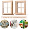 2pcs 1:12 Dollhouse Windows,Miniature Wooden Windows Furniture Acessories Mini Wooden Window Scene Accessory for Craft Dollhouse Home Furniture