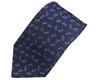 [Fuji Sakura Kobo] Silk Tie, Navy Blue, Dragonfly Pattern, Textured Finish, Made In Japan