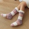 Thicken Stripe Fleece Socks Fried Dough Twist Winter Floor Socks Sleeping Socks Women  Fall Winter