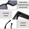 Retro Thick Rectangular Sunglasses for Men and Narrow Square Black Tie 90s Style [SHEEN KELLY] Women, Frame,