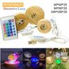USB Switch Desktop Decorative Lights Dimmable Wooden Colorful Gradient Remote Control Light Base Display Light Support Ornament