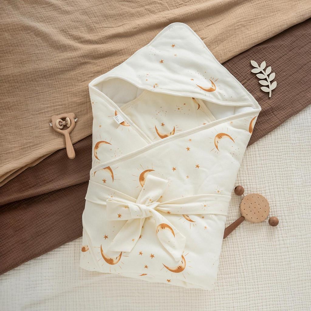 Pure Cotton Thickened Newborn Swaddle Blanket for Autumn/Winter - A-Class Mother-Baby Grade