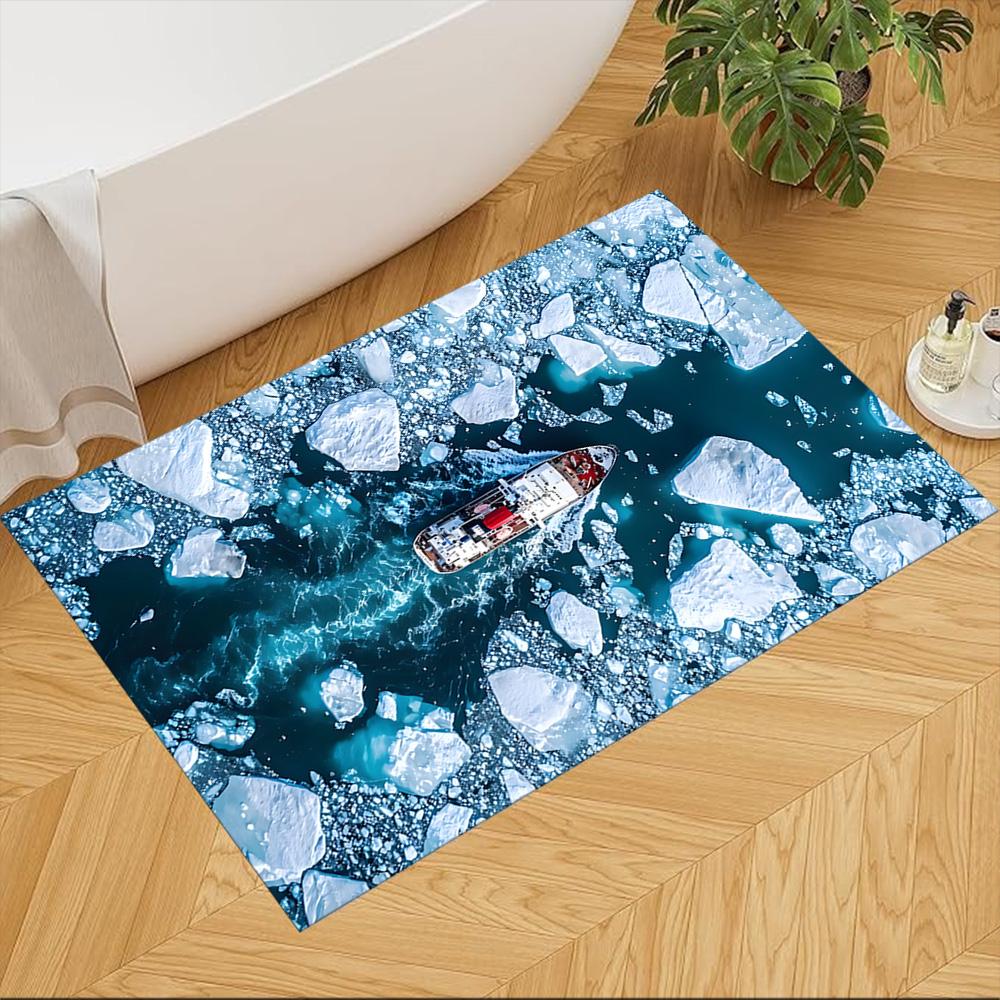 

Crystal Clear Lake Boat Non-Slip Home Carpet Design for Office Decor Living Room Gift 40cmx60cm