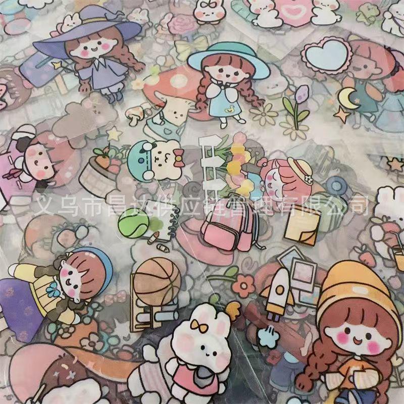 100 Unique Cute Cartoon Pet Stickers for DIY Journals - Japanese & Korean Style