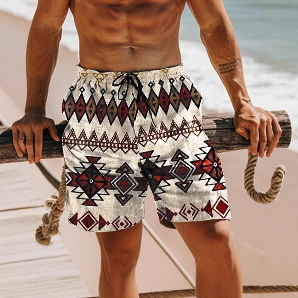 Summer Men's 3D Printed Beach Pants Fashion Versatile Trend Breathable Casual Vacation Style