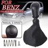 Gear Shift Knob Shifter Lever Head With Leather Boot Cover For Mercedes Benz W639 VITO 2003 2004 2005-2010 Black 6 Speed Manual
