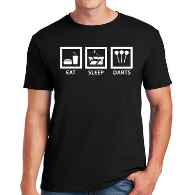 MANGIA DORMI FRECCETTE | STAMPA LOGO DIVERTENTE | DIVERTENTE | NOVITÀ | BATTUTA | T-shirt da uomo TEE