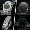 SAPPHERO Men's Octagonal Stainless Steel Waterproof Luminous Dress Watch Quartz Date Business Casual Luxury Gift