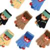 Warm Plush Five-finger Gloves Elastic Kids Gloves Cartoon Car Winter Knitted Gloves  Autumn Winter