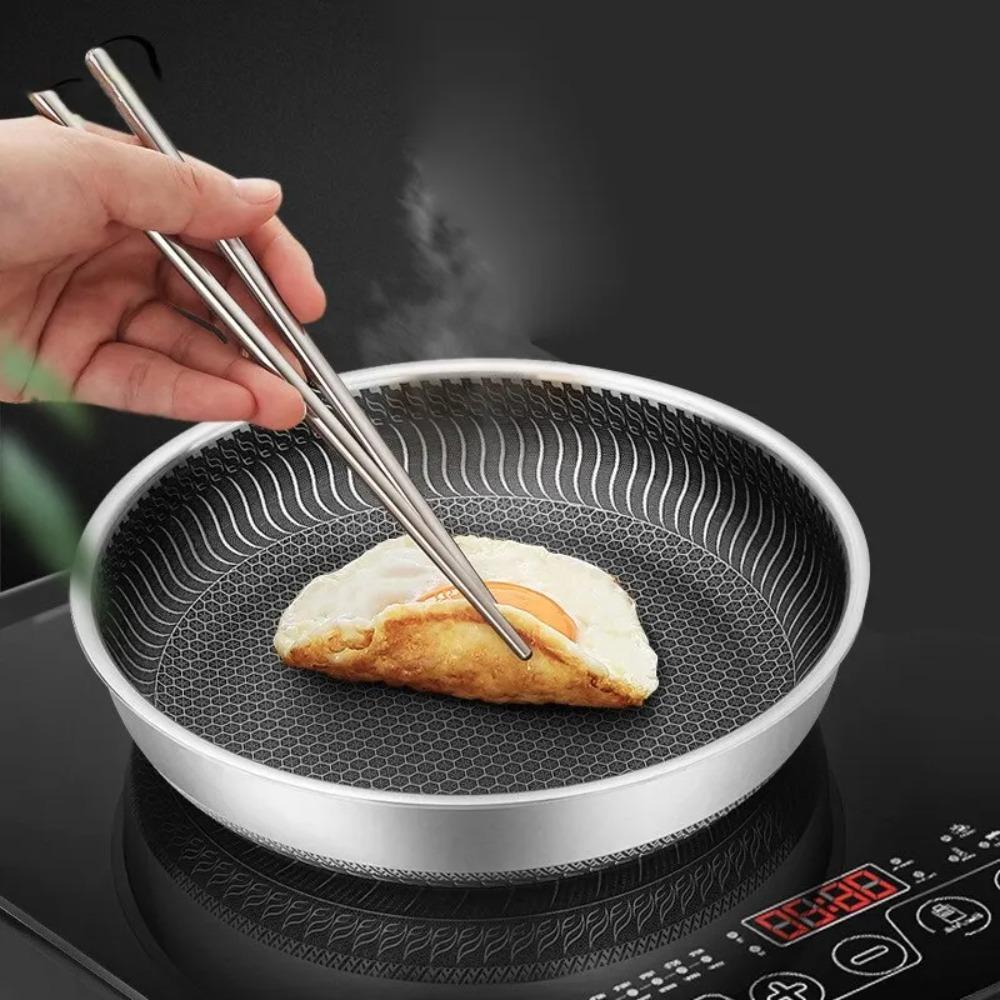 Non-stick Steak Cooking Pan Frying Pan Reusable Frying Pan Stew Pot Induction Cooker Single-sided Honeycomb Frying Pan Cookware