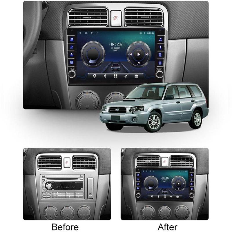 Lettore video multimediale per autoradio Android 2 Din per Subaru Forester SG 2002-2008 con manopola Carplay WiFi 2 + 32GB