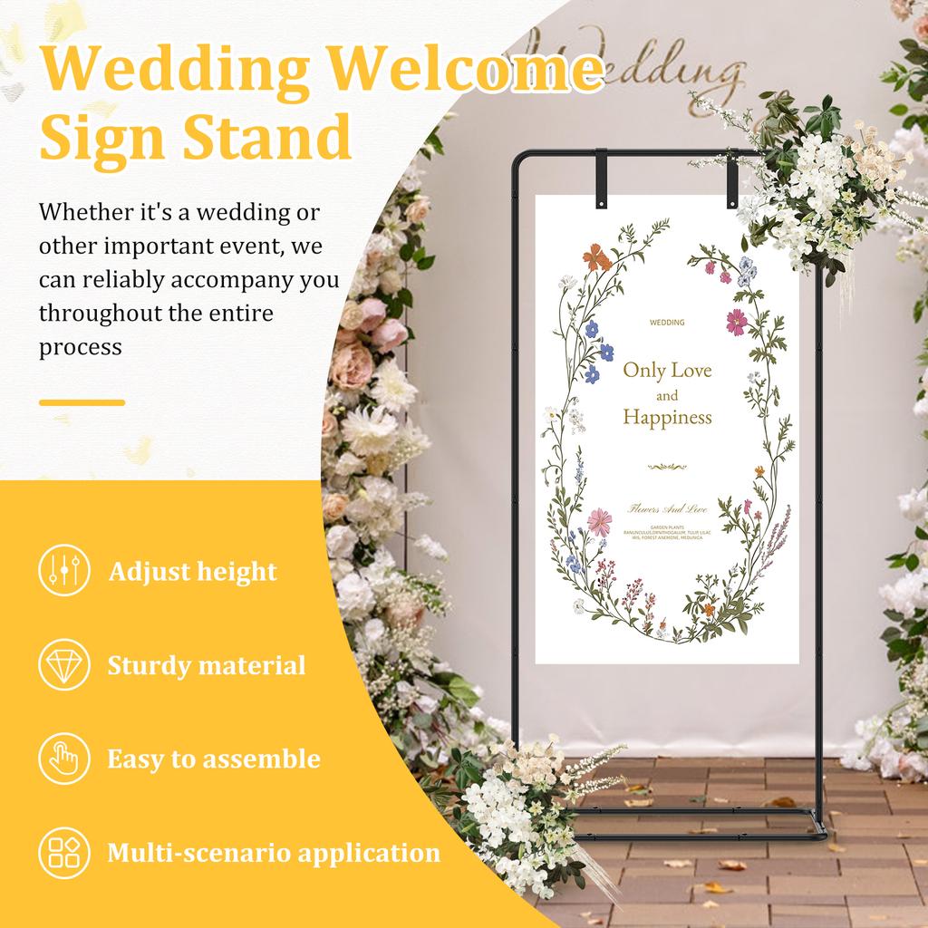 Hochzeitsbogen Willkommensschild Ständer Willkommen zu unserer Hochzeit Schildhalter Metall Bodenstehender Tafelständer, Staffelei für Posterpräsentation