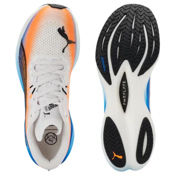 Puma Deviate Nitro 3 Comfortable Soft Durable Breathable Casual Running Shoes Men Sneakers White Orange Blue 313422-01