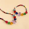 Accessories, Bohemian Mixed Color Rice Beads Colorful Love Bear Necklace Bracelet Set Cartoon Girl