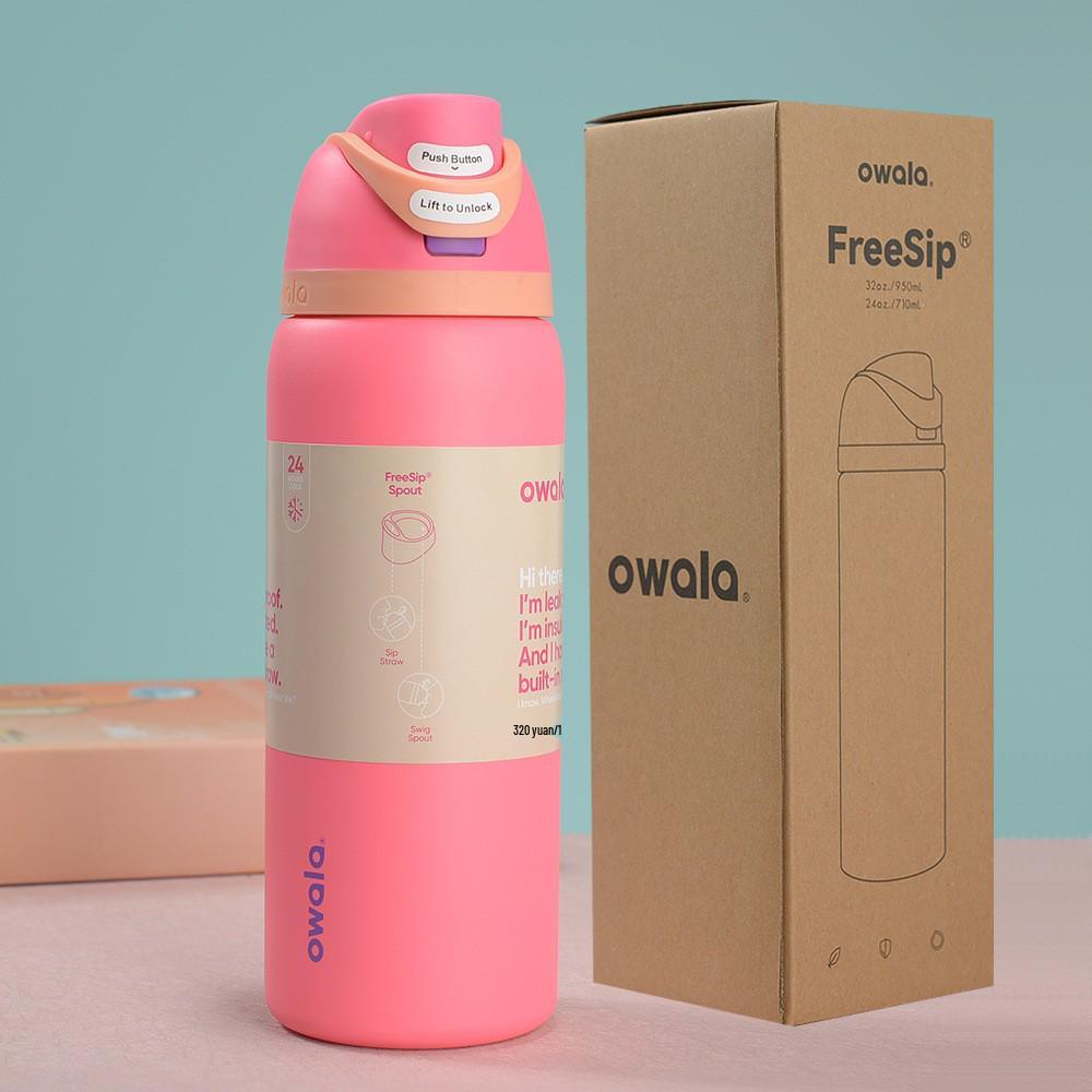 Owala Borraccia Sportiva in Acciaio Inossidabile Termoisolata sottovuoto con Manico e Cannuccia - 32oz/24oz