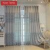 1 STUK Nuan Serie Europese Stijl Modern Blauw Hol Jacquard Comfortabele Gordijnen voor Woonkamer Slaapkamer Huisdecoratie