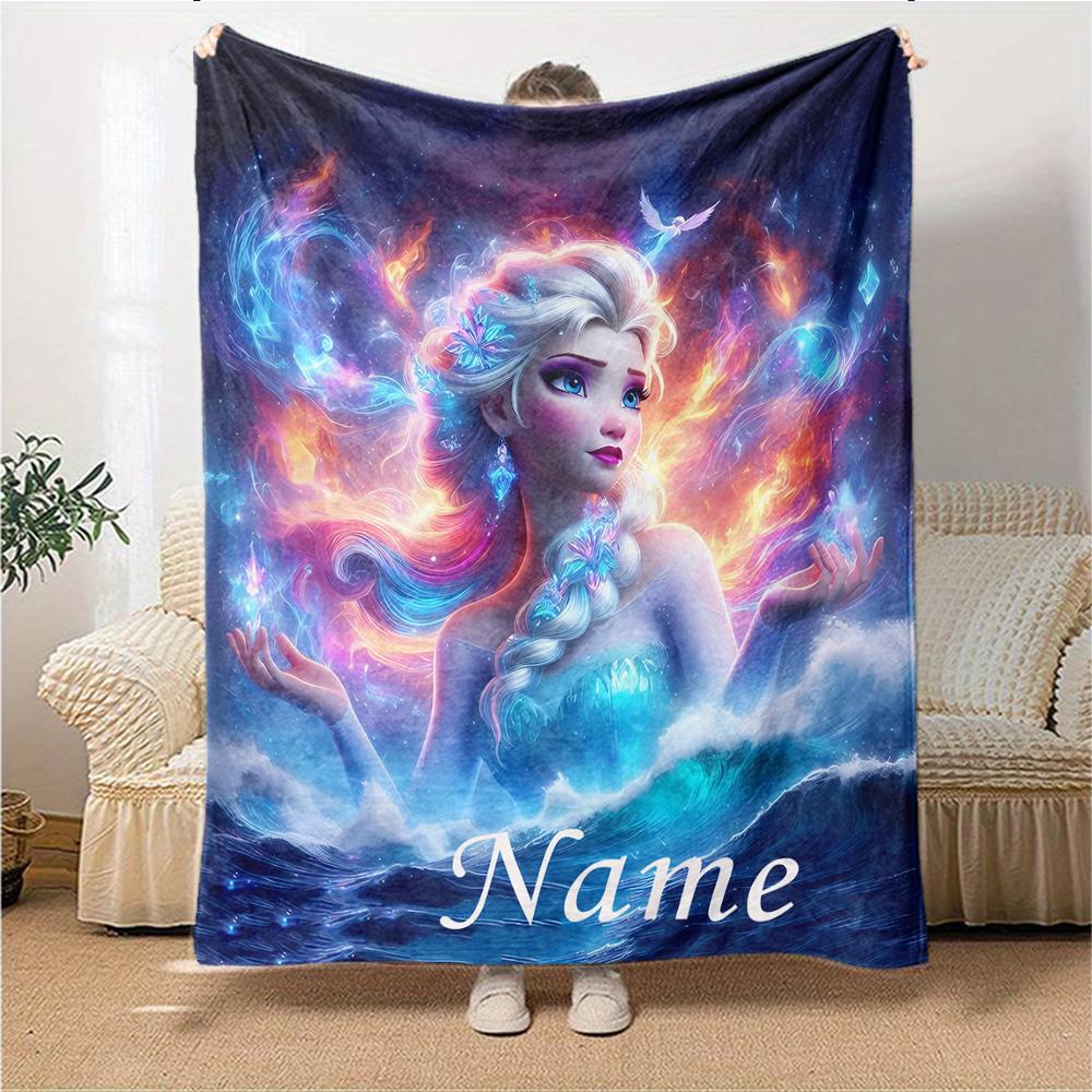Custom Name Fantasy Portrait Name Party Blanket For Couch Bed Plush Cozy Fuzzy Blanket Super Soft Warm Blankets For Fall And Winter 091659