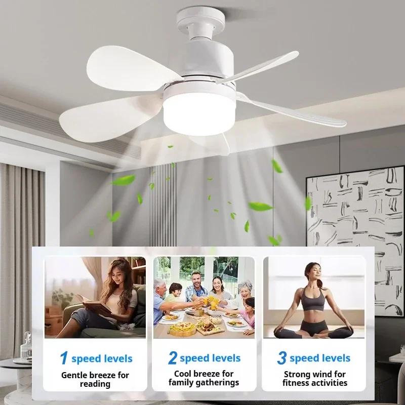 Ceiling Fan with Light 5 Blades Fan Light With Remote Control Dimmable E27 Mini Fan Lights for Home Dining Room Bedroom Lighting