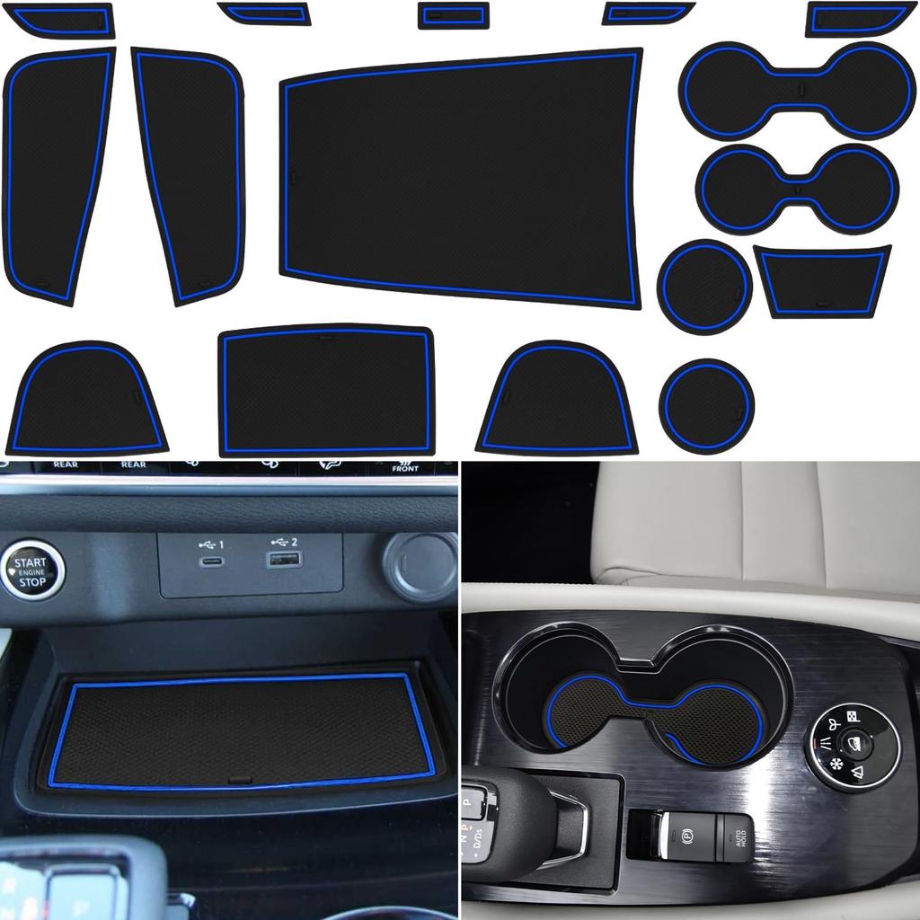 Center Console Liner for Nissan Rogue Accessories - 2024 2025, Cup Holder Mat, Door Pocket Pad, Coaster Trim, Non-Slip Dust Interior,  Rubber