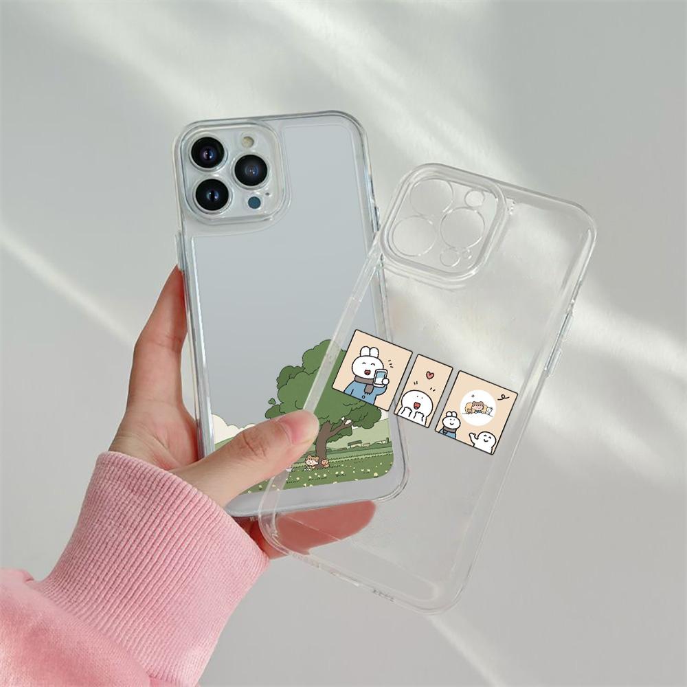 Cute Shopping Bear Phone Case For Iphone 14 13 12 11 Promax Mini Plus Xr Xs Max 7 8 Se 2022 Transparent Soft Silicone Cover