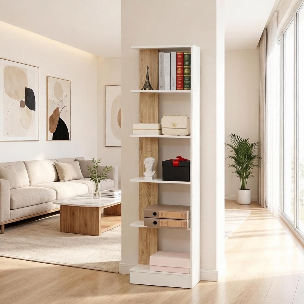 Modern Standing Shelf with Open Design, Bookshelf, Stylish Storage Shelf for Modern Interiors (bookshelf Only)