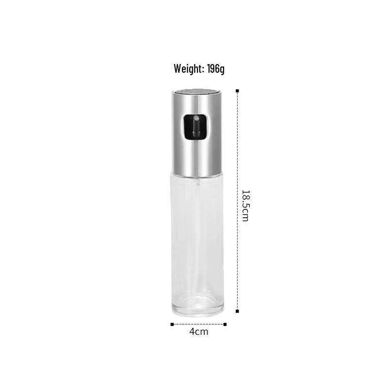304 Stainless Steel Press-Type Oil Sprayer and Glass BBQ Spray Bottle
