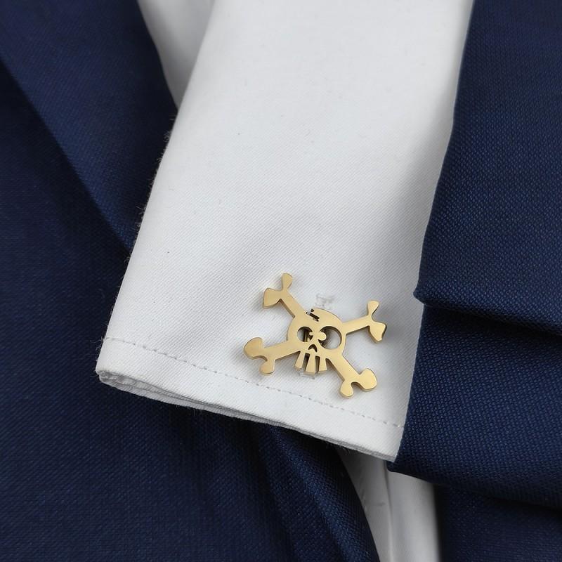 European American Halloween Personality Skull Funny Punk Style Men's Brooch Cufflinks Suit Dress Versatile