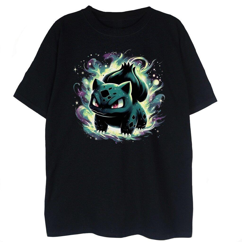 

Anime Pokémon Bulbasaur Vintage T-shirt Men s and Women s Cotton Summer Clothing Breathable Fashion Round Neck Short Sleeve T... S разноцветный