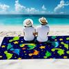 Cartoon Dinosaur Style Oversized Soft Beach Towel Colorful Dinosaur and Star Print Pattern Microfiber Bath Towel Quick-Drying