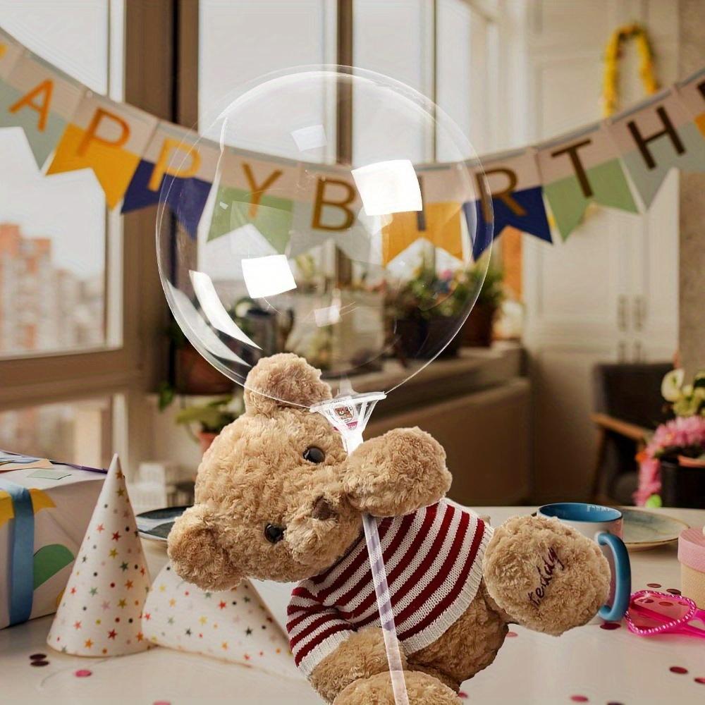 50pcs Balloon Sticks with Cups Clear Bobo Balloon Holder Large and Long Balloon Stand for Large Balloons Birthday Graduation Wedding Party Decoration