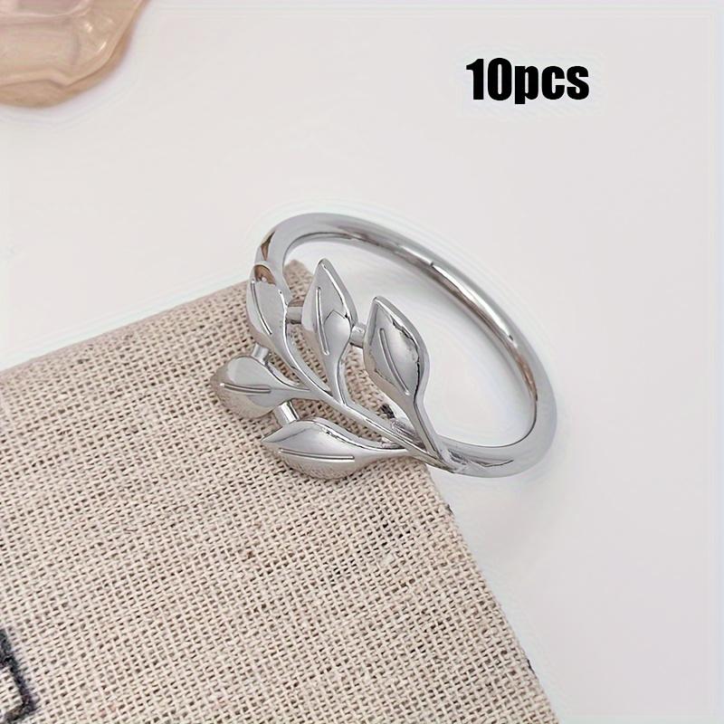 10pcs Alloy Maple Leaf Simple Napkin Ring, Napkin Buckle, Electrophoresis, Electroplating, High-end Western Restaurant Hotel Napkin Ring