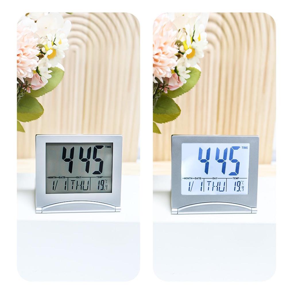 Multifunctional Folding Alarm Clock with Perpetual Calendar, Timer, Weather Forecast, and Temperature Display